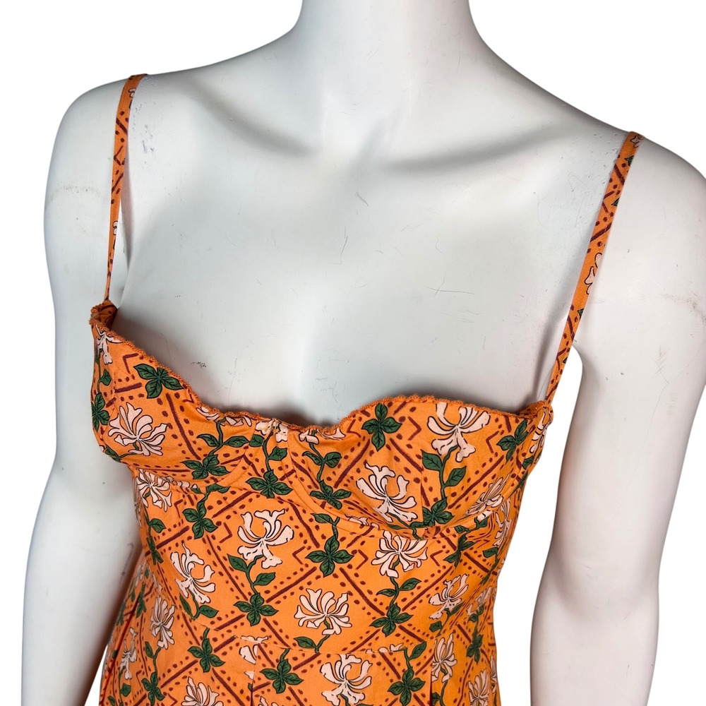 Agua by Agua Bendita Orange Floral Midi Dress - Picture 7 of 14